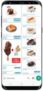 Catálogo digital de productos compartido con cliente mediante WhatsApp Business